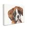 Stupell Industries Puppy Eyes Boxer Dog Pet Portrait Brown White Canvas Wall Art